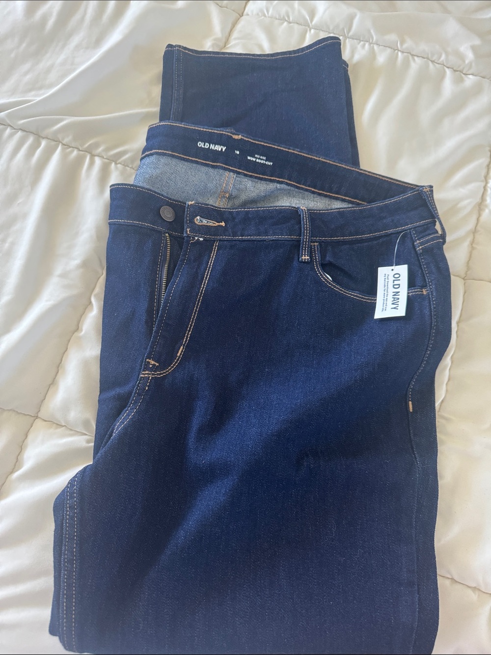 Old Navy Indigo Blue Mid-Rise Wow Bootcut Jeans